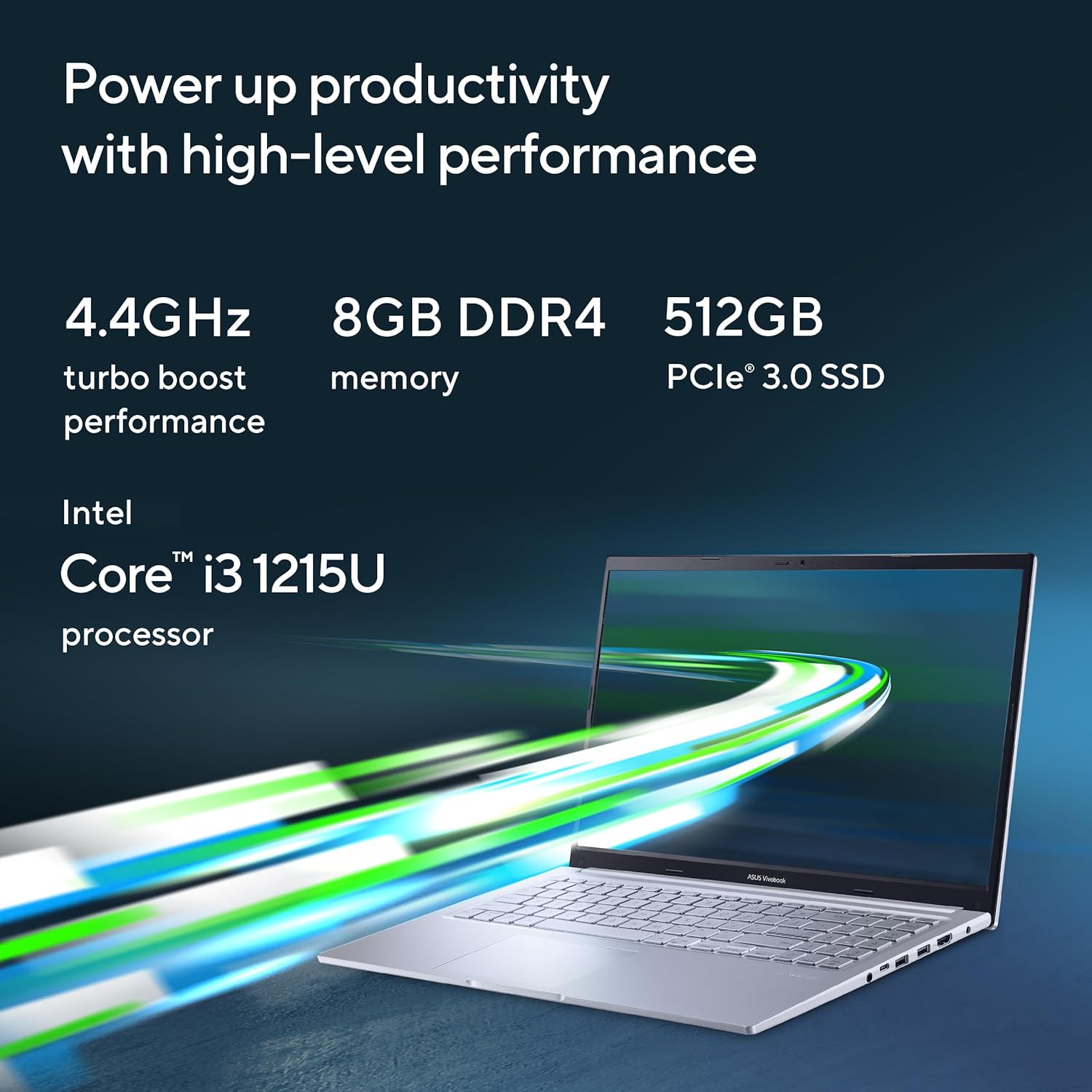 ASUS VivoBook 15 (2022), Intel®Core™ i3-1215U 12th Gen, 15.6" (39.62 cm) FHD, Thin and Light Laptop (8GB/512 SSD//Windows 11/Office 2021/Backlit KB/Cool Silver/1.7 kg), X1504ZA-NJ322WS - Image 3