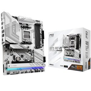 ASRock X870 Pro RS Wi-Fi AMD Ryzen Socket AM5 ATX Motherboard DDR5 DIMMs 8000 MHz 256 GB PCIe Gen5 SATA3 6.0 Gb/s