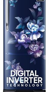 Samsung 183 L, 5 Star, Digital Inverter, Direct-Cool Single Door Refrigerator (RR20D2825HV/NL, Himalaya Poppy Blue, Base Stand Drawer)