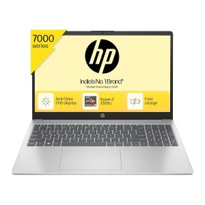 HP 15, AMD Ryzen 3 7320U Laptop (8GB LPDDR5, 512GB SSD) Anti-Glare, Micro-Edge, 15.6"/39.6cm,FHD, Win 11, Silver, 1.59kg, AMD Radeon Graphics, 1080p HD Camera, Island, MSO HS 21 KB