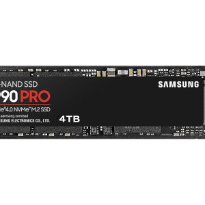 Samsung 990 PRO SSD 4TB PCIe 4.0 M.2 2280 Internal Solid State Hard Drive, Seq. Read Speeds Up to 7,450 MB/s for High End Computing, Gaming, and Heavy Duty Workstations, MZ-V9P4T0B, Black